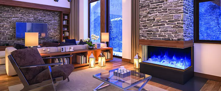 Dynamic Flame Color Fireplace Installation in Reunion, AB